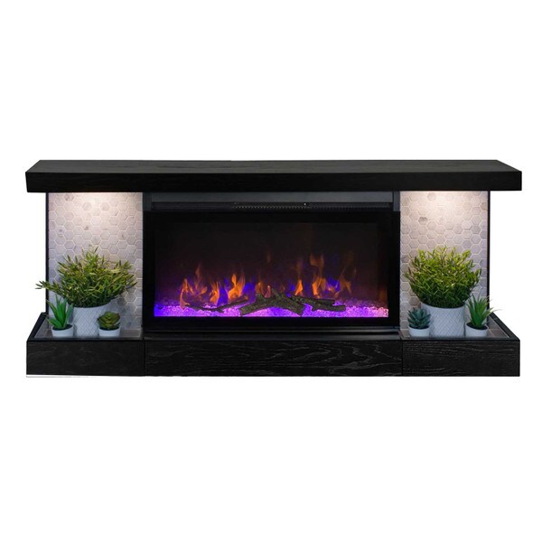 Mantel shelf electric fireplace